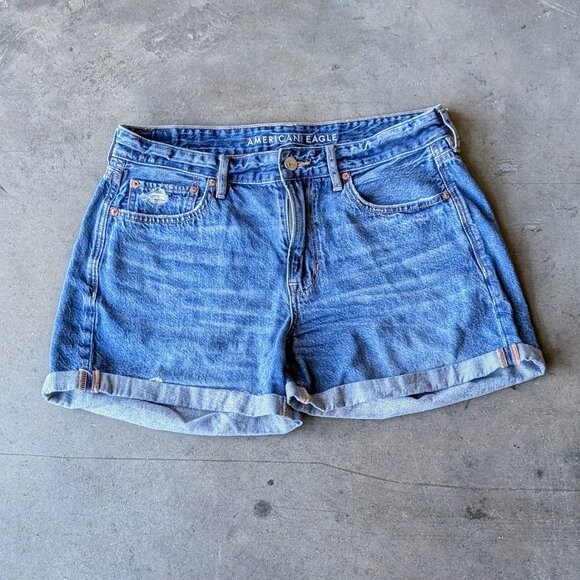 American Eagle Blue Denim Relaxed Tomgirl Short size 8 - Picture 1 of 7